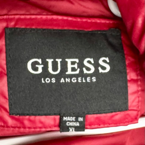 Guess Red Puffer Jacket - Picture 3 of 4